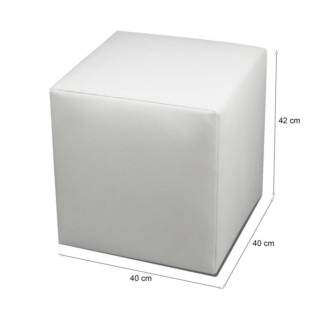 Pouf Accumoli, Poltrona multiuso, Poltroncina sacco, Pouf poggiapiedi, Made in Italy, 40x40 h42 cm, Bianco