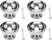 Set di 4 Icicle di Acciaio Inossidabile Premium - Base Antiscivolo - Sicuro per l'Alimentazione - Duraturo e Stiloso - Icicle per Igelato