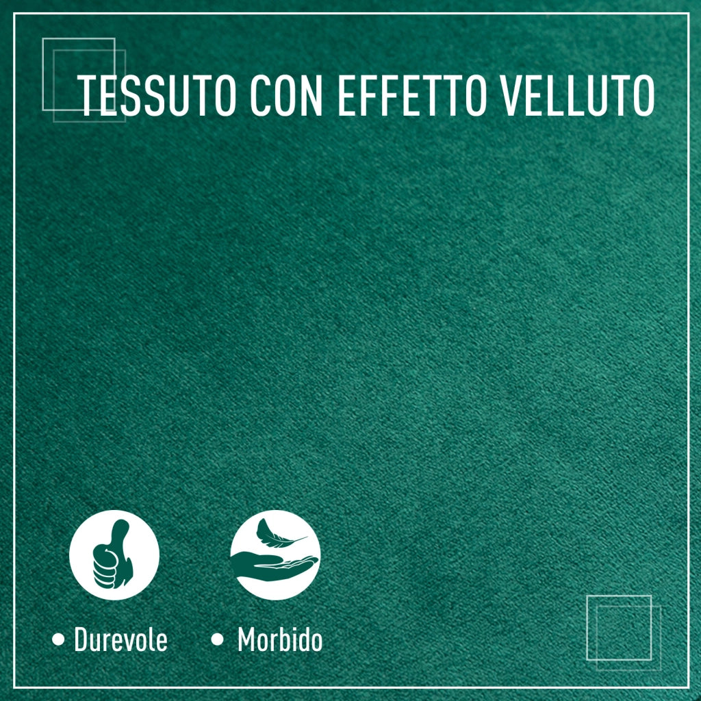 Poltrona in Velluto Verde con Imbottitura ¨C Zephmum ¨C Legno 67x65x77cm