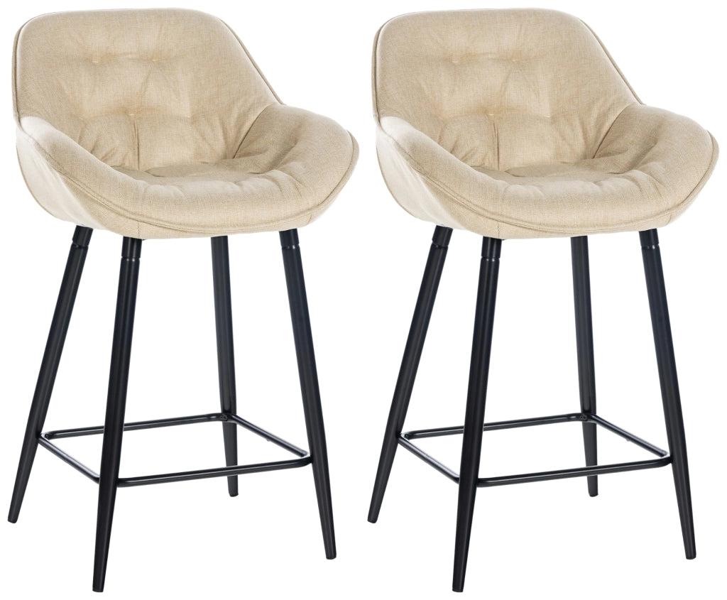 Set di 2 sgabelli da bar Gibson crema,Tessuto