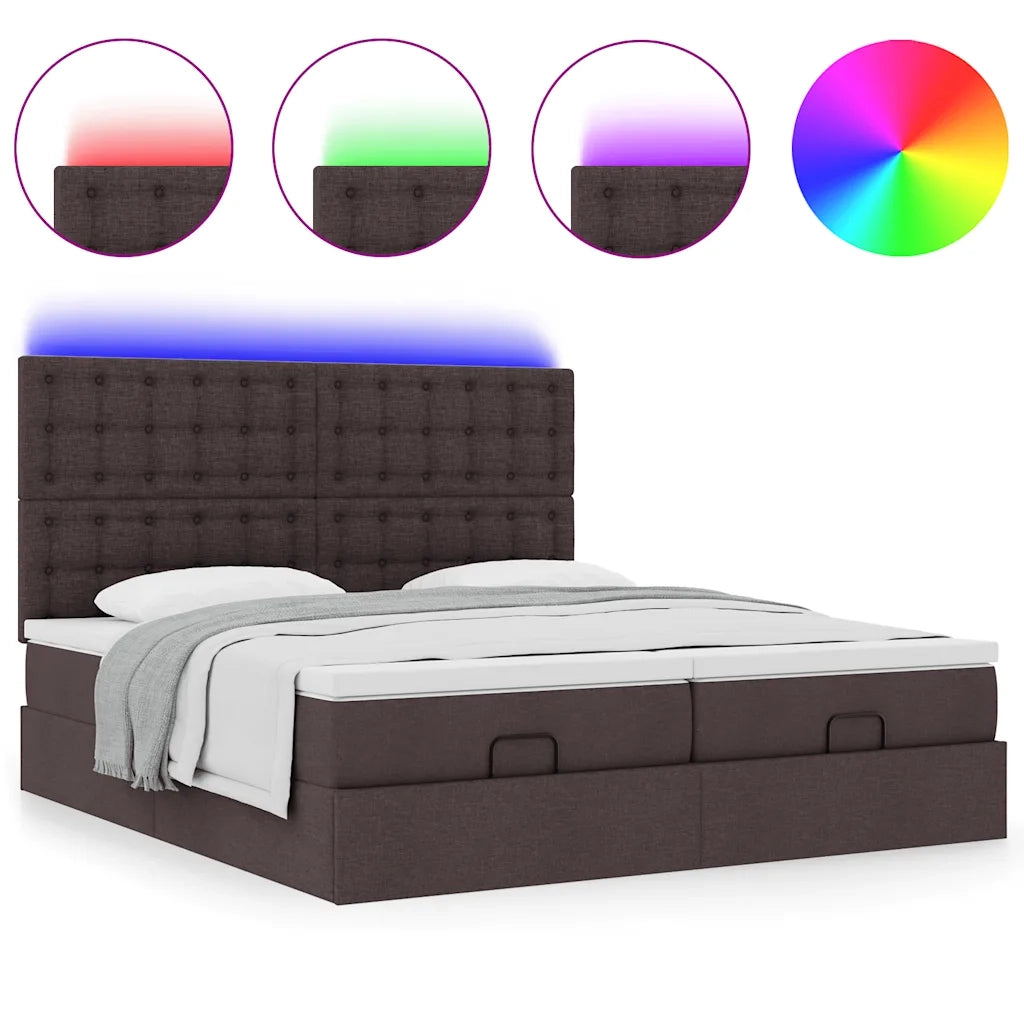 Struttura Letto Pouf con Materassi 200x200 cm in Tessuto 3314593