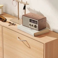 Scarpiera Ingresso Salvaspazio Slim con 4 Ante a Ribalte, Mobile Scarpiera Moderna per 24 Paia di Scarpe con Ripiani Regolabili, Portascarpe in Legno, 120x24x81cm, Color Legno