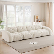 Divano modulare senza struttura in ciniglia beige chiaro HOMVRA
