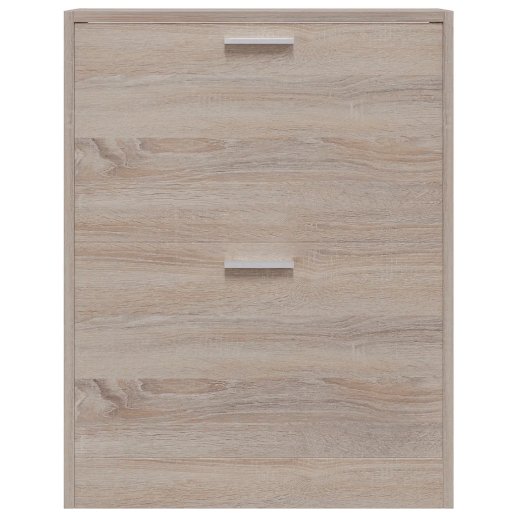 Scarpiera-Scaffale per scarpe in Legno Effetto Rovere con 2 Scomparti