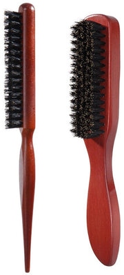 Due set di spazzole con pelo di cinghiale, spazzola morbida e liscia, spazzola morbida per la barba per uomini, strumento per lo stile dei capelli per la pettinatura della barba