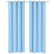 Tenda Oscurante con Occhielli in Metallo 270x245 cm Turchese 132209