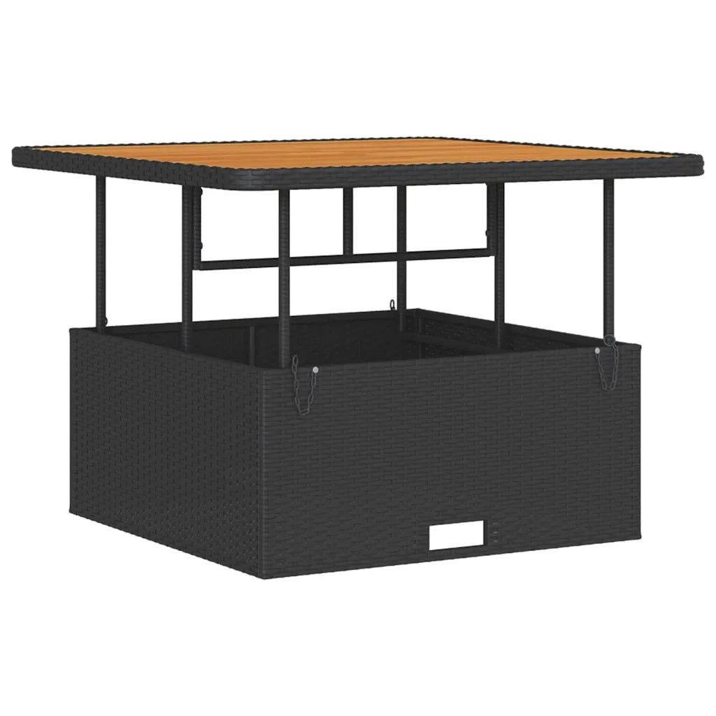 Set da Pranzo per Giardino Nero polyrattan 42007907