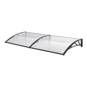 Tenda per porta d'ingresso design reception cappottina resistente alle intemperie 200 x 100 cm trasparente nero 03_0006388