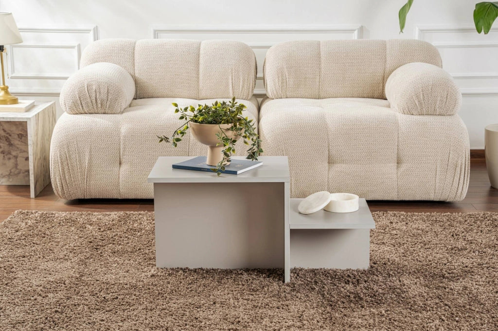 Tavolino da salotto Varian, Tavolo basso da caffè, Portariviste per divano, Ripiano da soggiorno, 80x40 h40 cm, Grigio