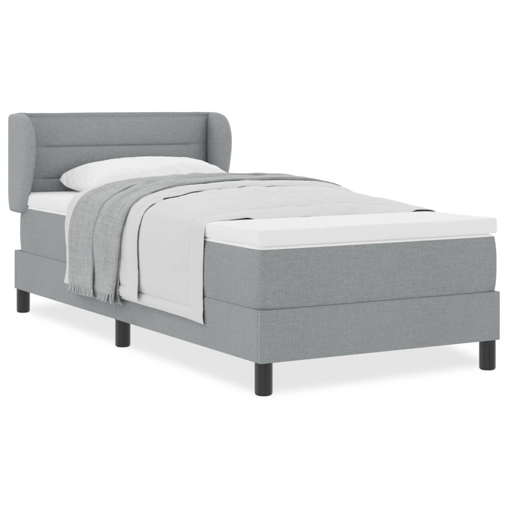 Letto a Box con Materasso Grigio Chiaro 90x190 cm Tessuto