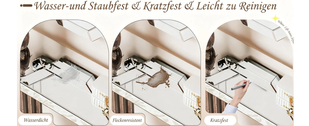 Consolle specchiata con base a U in MDF effetto vetro argentato per ingresso e soggiorno 135 × 40 × 31,5 cm