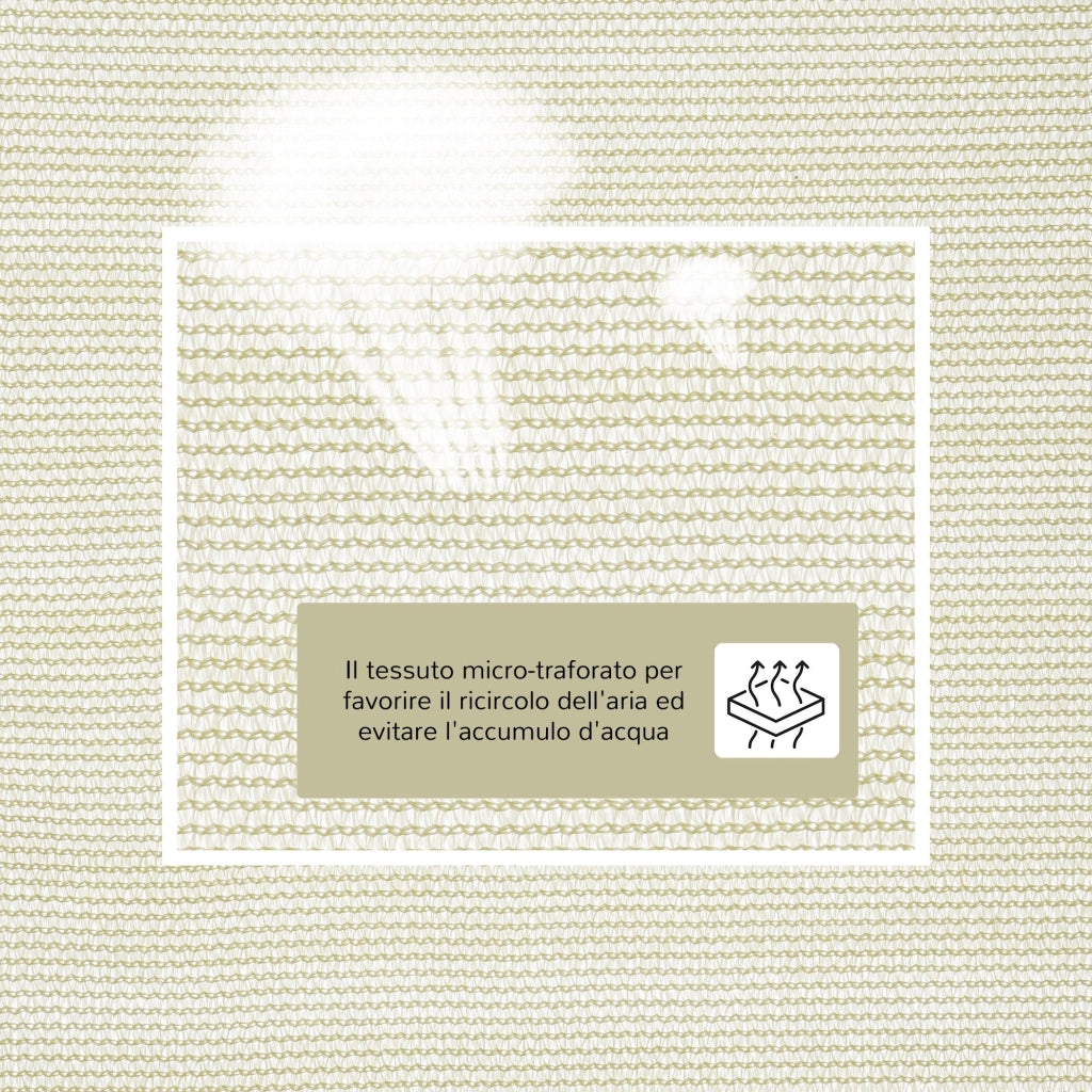 Tenda Vela da Giardino Triangolare in HDPE Crema 5x5x5m