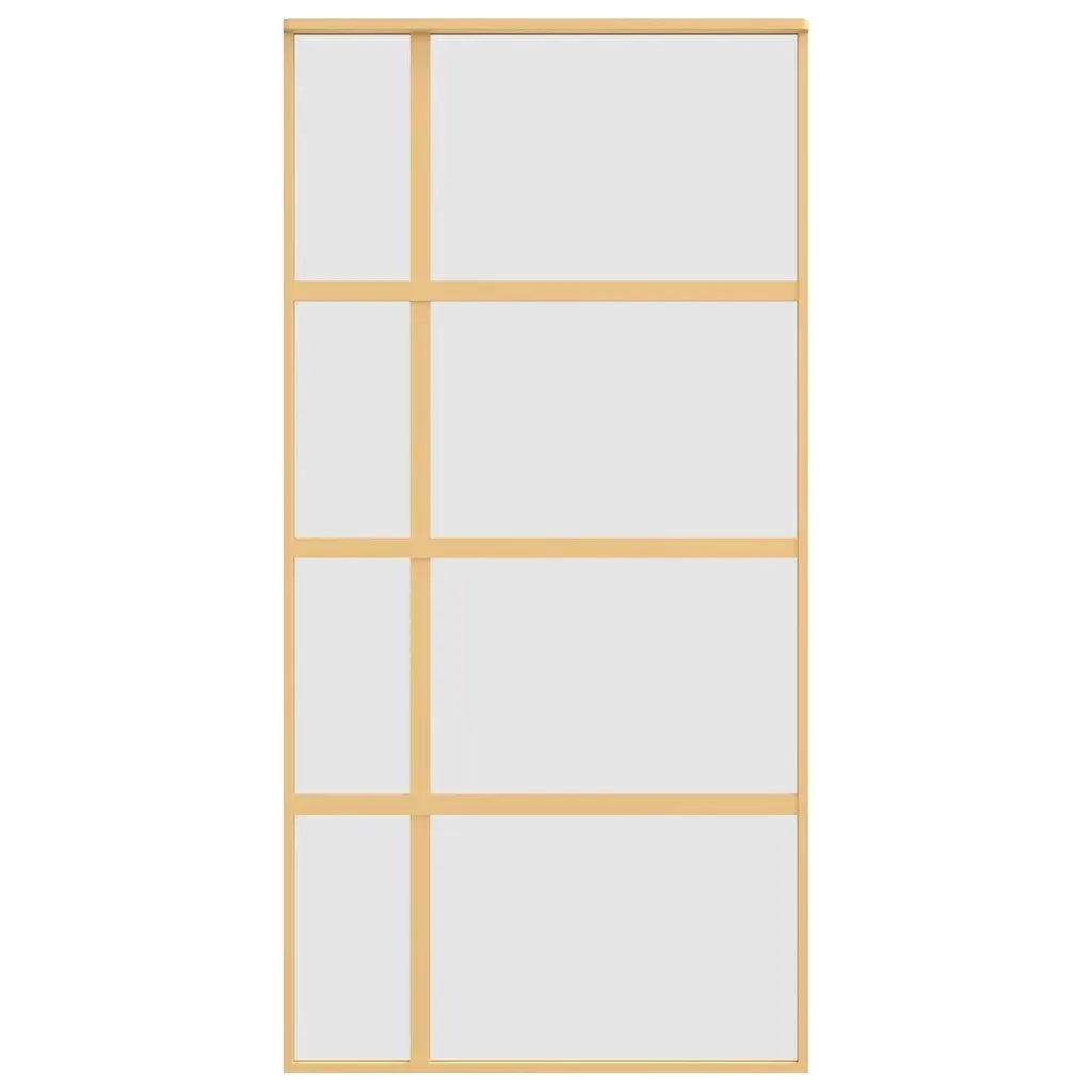 Porta Scorrevole Oro 102,5x205 Vetro Smerigliato ESG Alluminio 155195