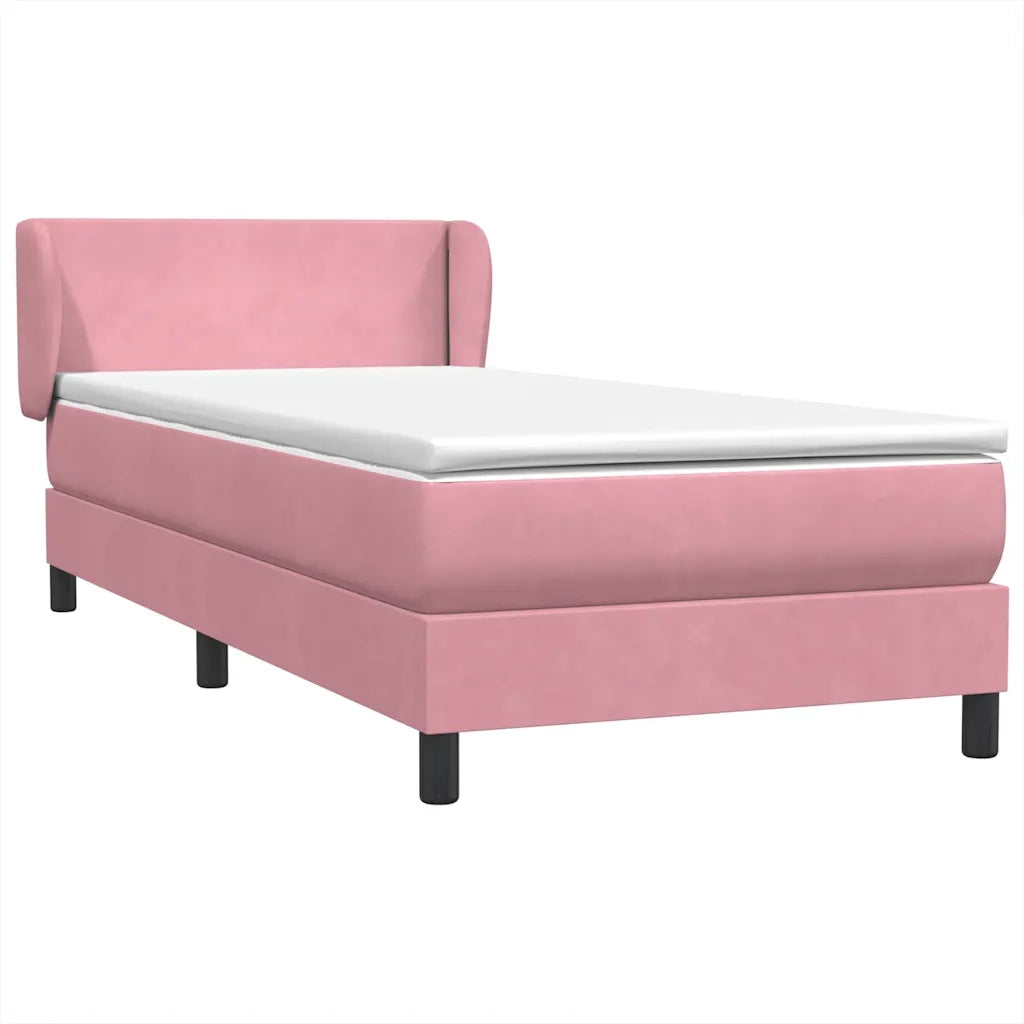 vidaXL Giroletto a Molle con Materasso Rosa 90x220 cm Velluto