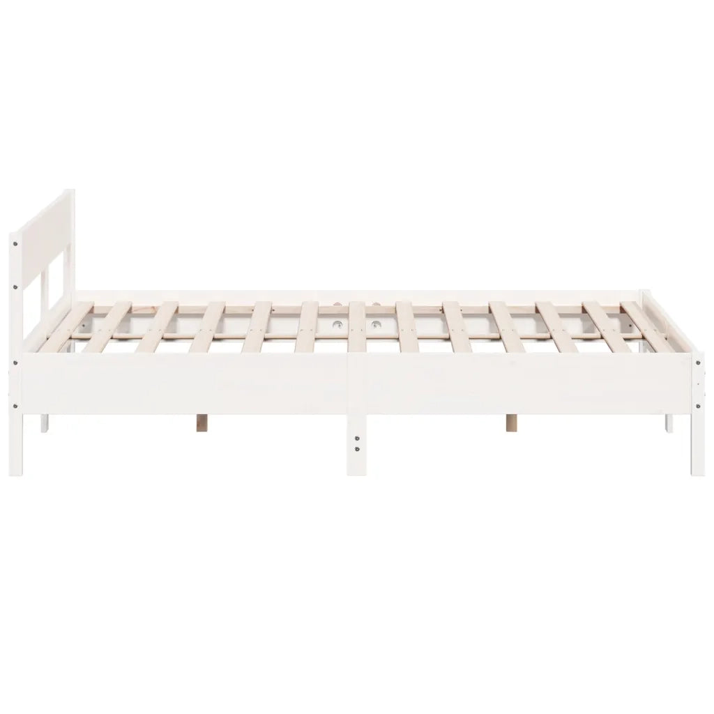 Giroletto senza Materasso Bianco 200x200 cm Legno Massello Pino 3216210