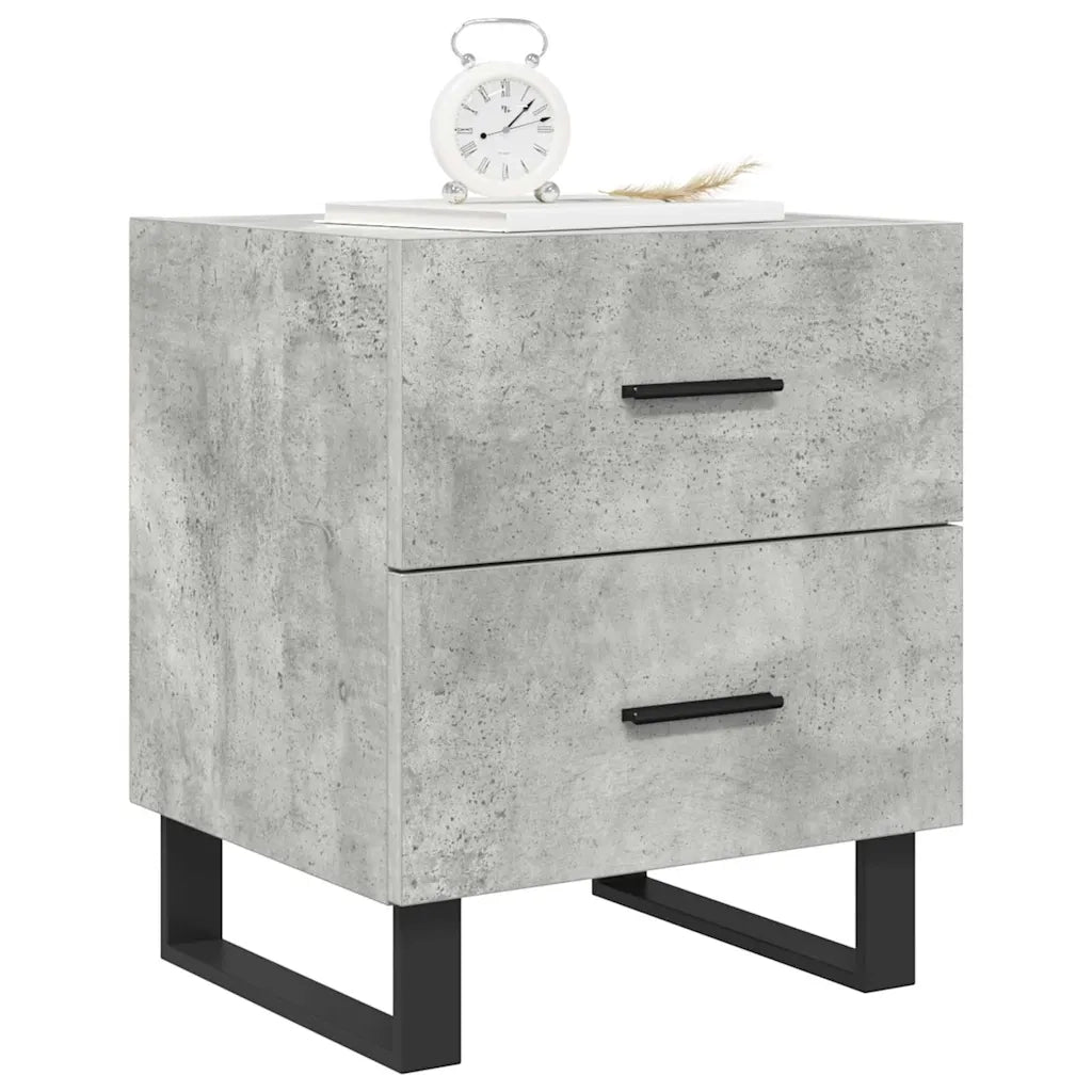 Comodini 2 pz Grigio Cemento 40x35x47,5 cm in Legno Multistrato 827365