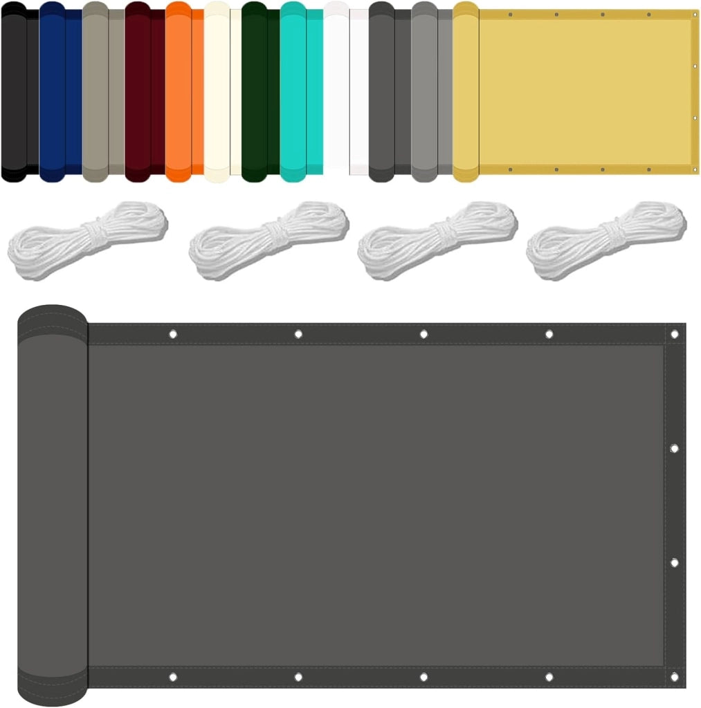 Vela Ombreggiante Rettangolare 1.4 x 4.2 m Protezione UV Impermeabile Tenda a Vela Inclusa Corda Fissa Tenda a vela per esterno per Giardino Balcone Piscina, Grigio Scuro