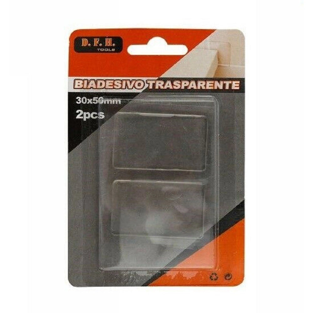 Trade Shop - Set 2 Pezzi Strisce Gommini Biadesivo Trasparente Protezione Casa 30x50mm 66102 -