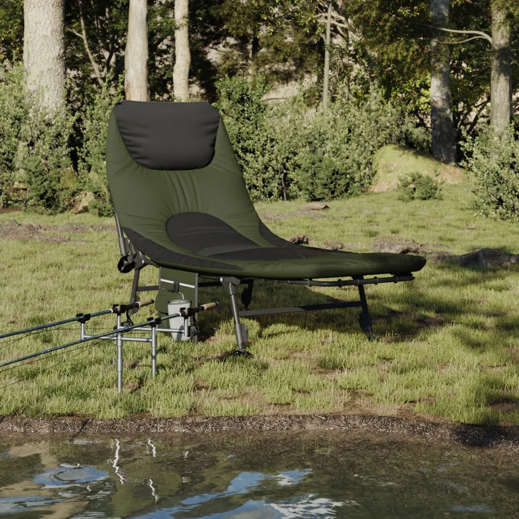 Letto da Pesca Gambe Anti Fango Regolabili Pieghevole Verde CFW6177889