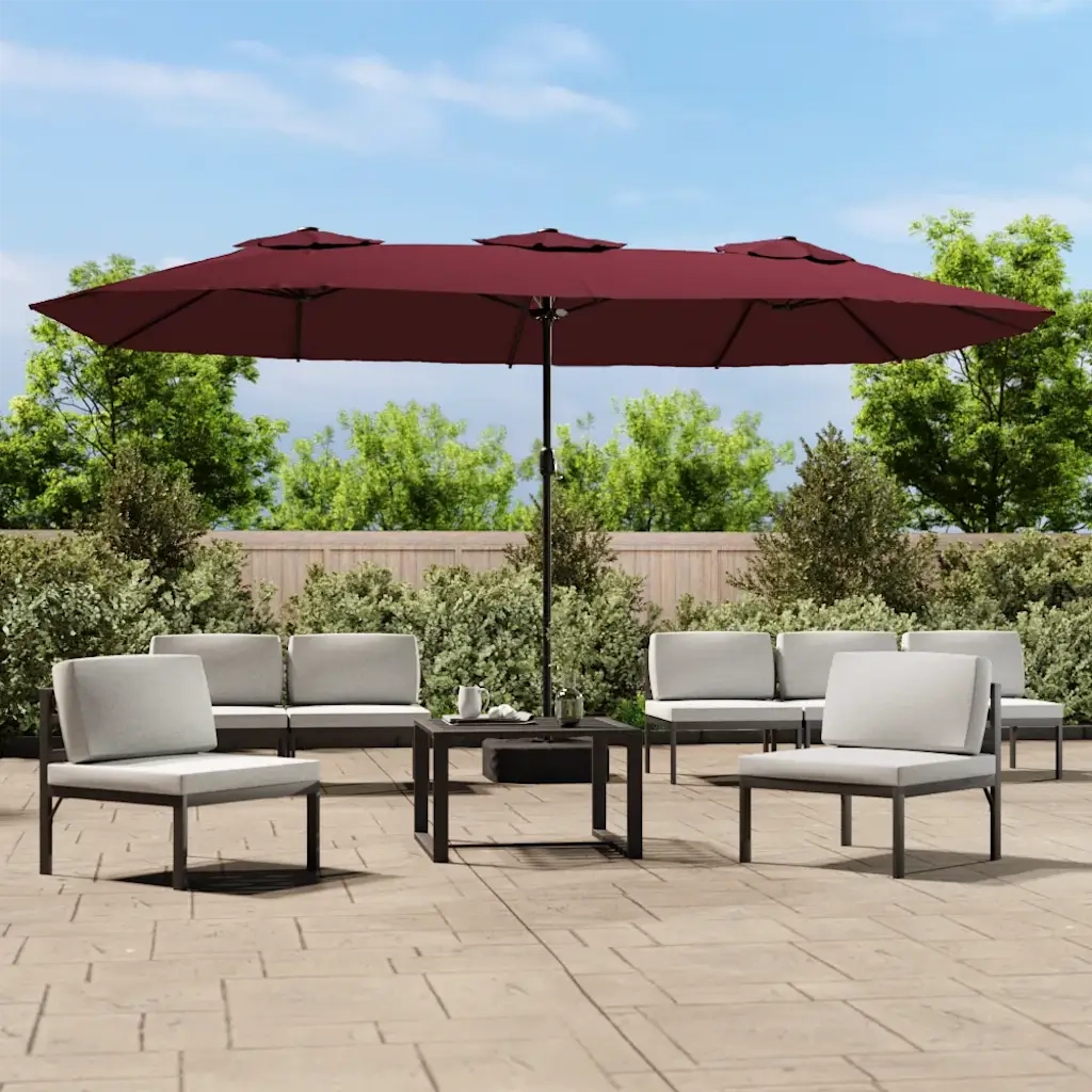 Ombrello | Parasolne da Giardino a Doppia Testa Rosso Bordeaux 449x265 cm