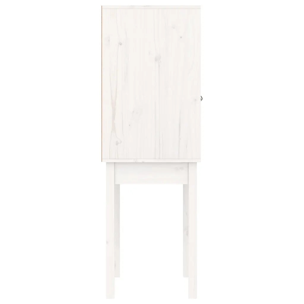 Credenza Bianca 60x40x120 cm in Legno Massello di Pino 821745