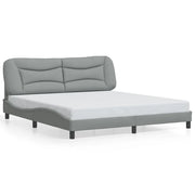 Letto matrimoniale | Letto per adulti | Giroletto senza Materasso Hvar Grigio Chiaro 180x200 cm Tessuto