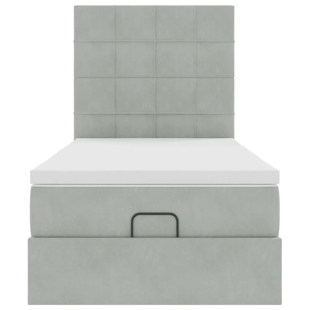 Struttura Letto Pouf con Materassi 90x190 cm in Velluto 3314288