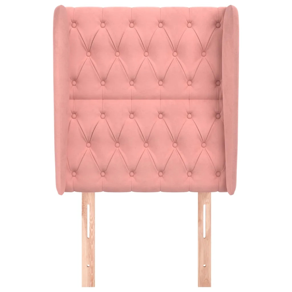 Testiera | Testata ad Orecchio Rosa 83x23x118/128 cm in Velluto