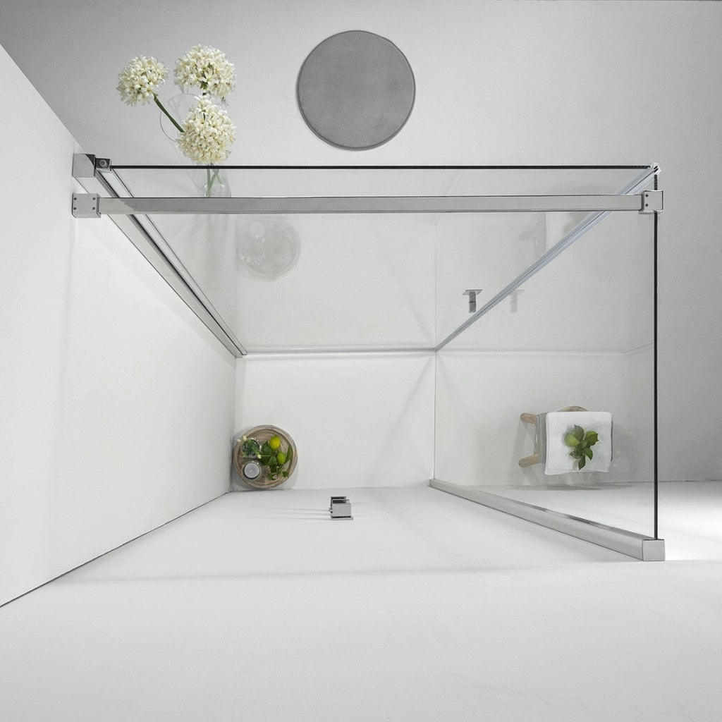 Cabina Box Doccia 70x70 Cm Porta Battente con Lato Fisso Trasparente