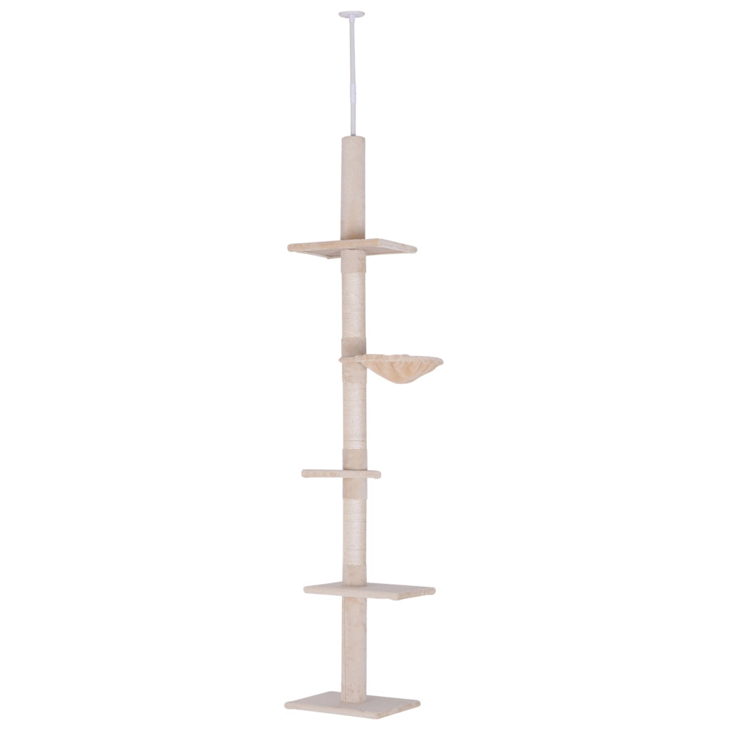Tiragraffi da soffitto regolabile H230-260 cm con 5 livelli, beige