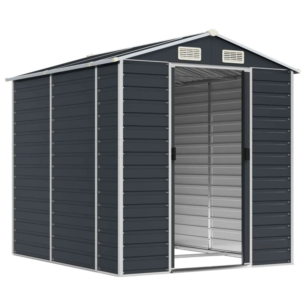 Casetta da giardino cabina ripostiglio casetta da esterno robusta casetta per attrezzi 191 x 215 x 198 cm acciaio zincato antracite 02_0022184