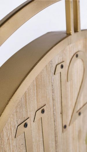 Orologio da Muro Ø 60 cm Ticking in Acciaio Oro e Legno