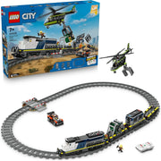 LEGO City Rapina al Treno della Polizia Giocattolo - Modellino di Treno Telecomandato con Binario Circolare, Elicottero,