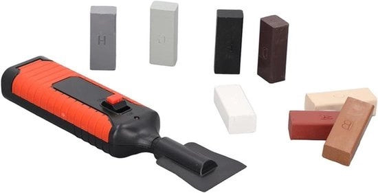Kit di riparazione per piastrelle - Pavimento in ceramica - Penna di riscaldamento elettrico - Buchi di spillo - Riverniciatura bagno - Porcellana - Cracks e chip - 8 blocchi di cera - Adatto per parete e piastrelle - Blu