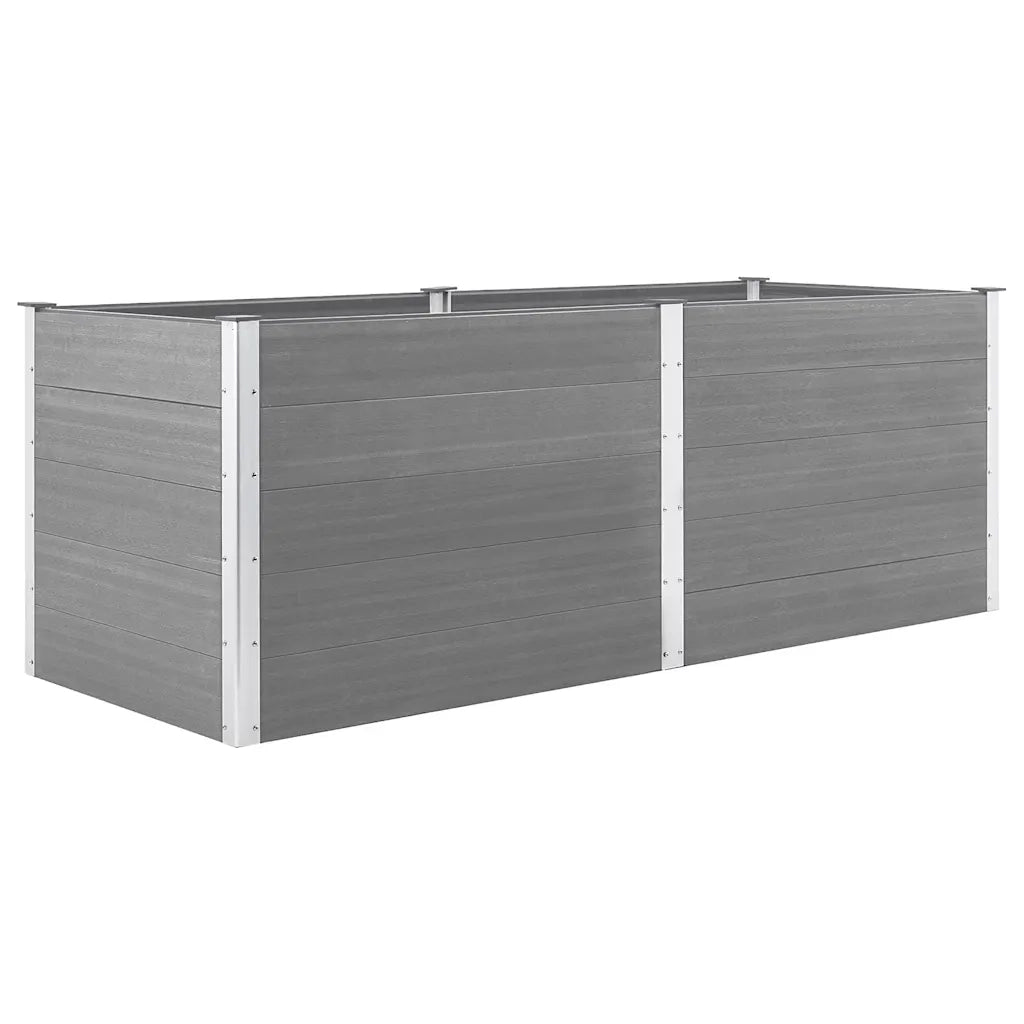 Letto Rialzato da Giardino 250x100x91 cm in WPC Grigio 49060
