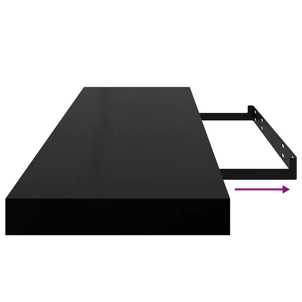 Scaffale a Parete Nero 90x23,5x3,8 cm in MDF 323838