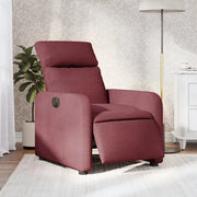 Poltrona Elettrica Reclinabile-Divano Sedia Rosso Vino in Tessuto 446084