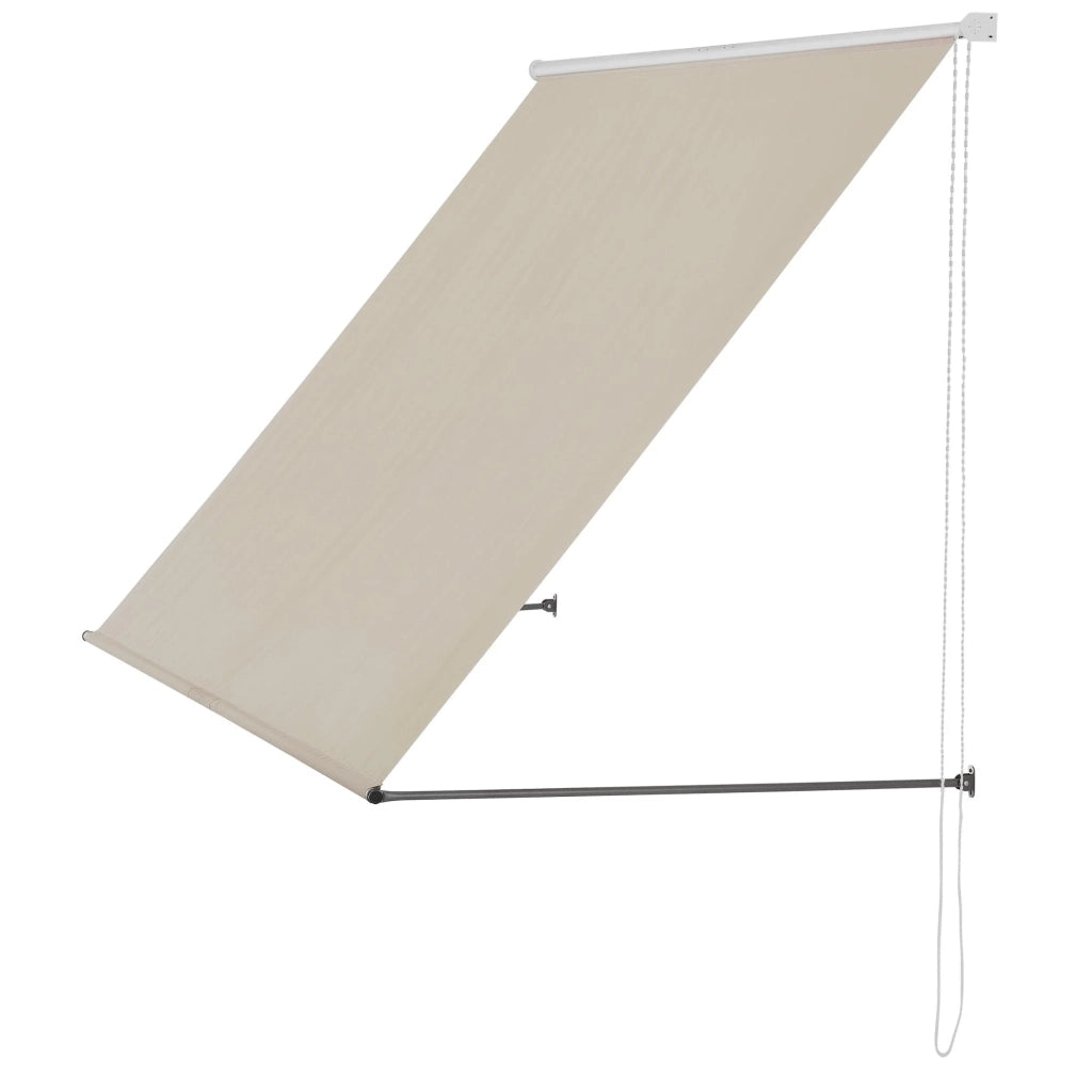 Tenda da sole/ombrellone retrattile da parete con struttura in acciaio colore sabbia 200 x 120 cm 03_0001111