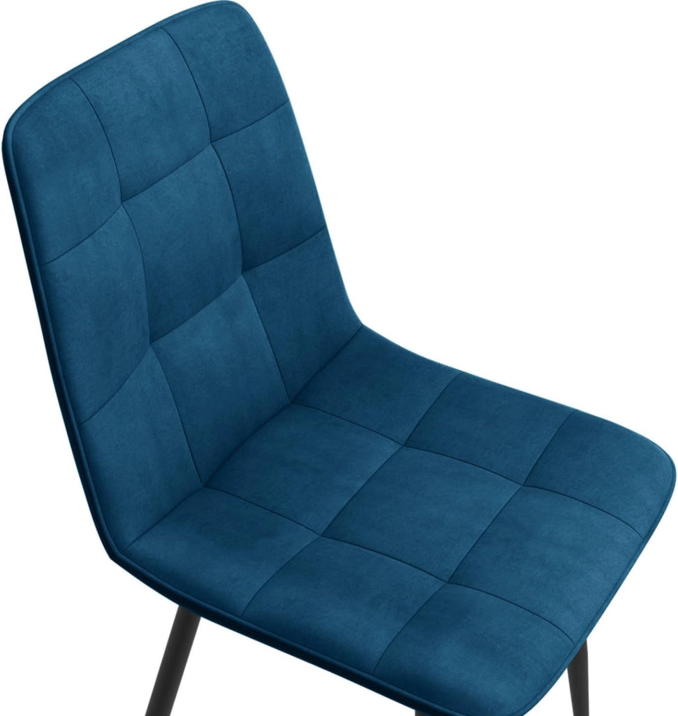 Set di 6 sedie da pranzo in velluto blu MILA