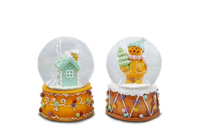 Decorazione Casa Natalizia Sfera di Natale in Resina 10 x 14 cm 2 Decori