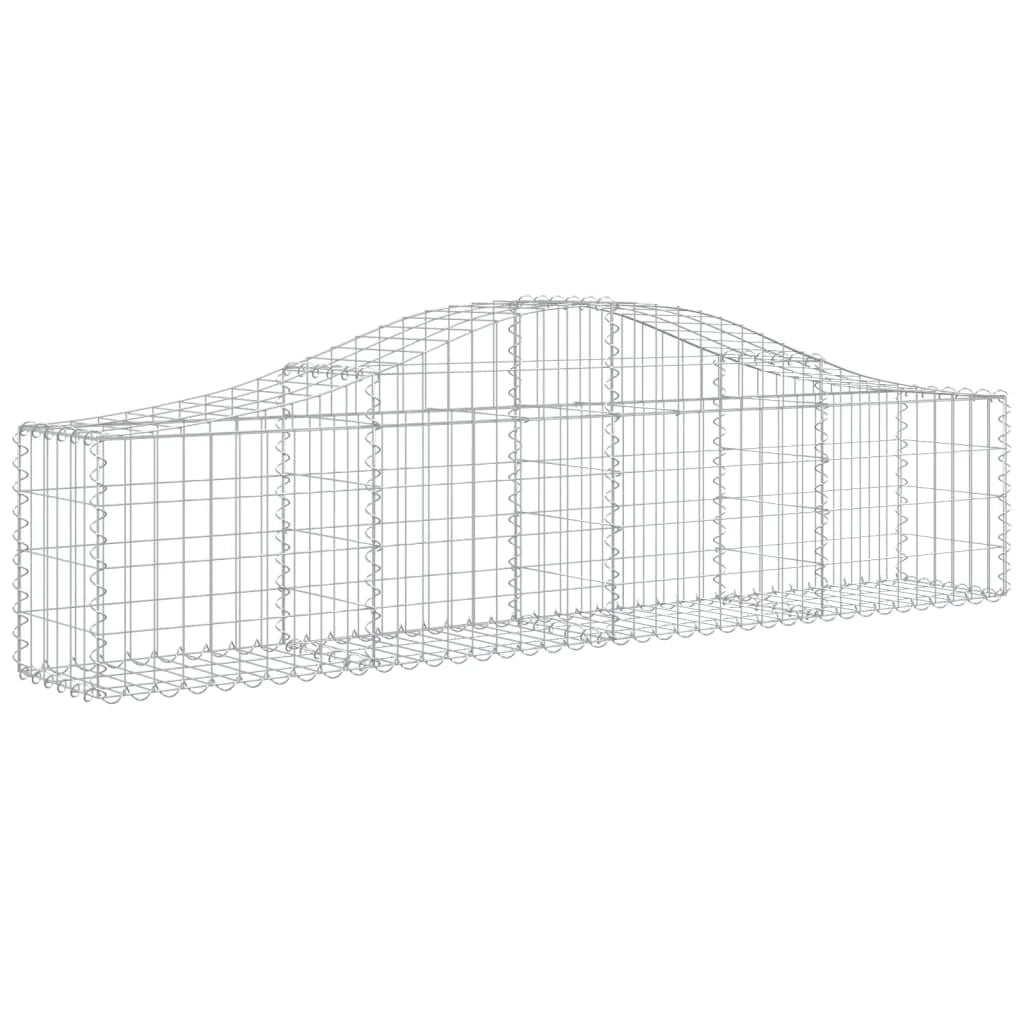 Cestini gabbioni recinzione a gabbia muro di contenimento ad arco 1 set da 2 200 x 30 x 40/60 cm ferro zincato argento 02_0040522