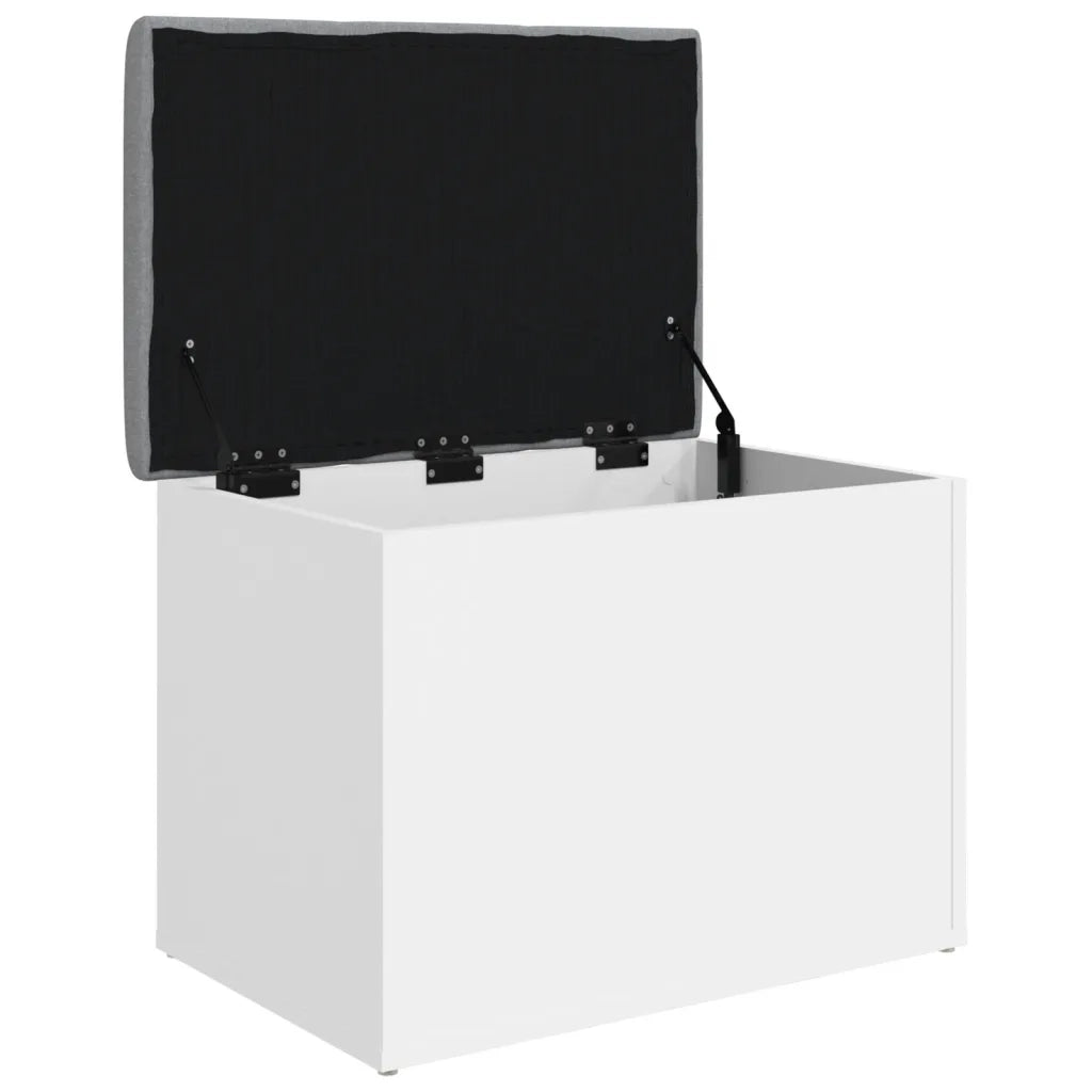 Panca contenitore bianca 62x42x45 cm in legno ingegnerizzato