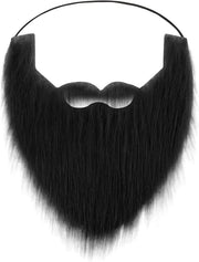 Set di barba e baffi per costume da festa e Halloween - Asta per baffi in nero - Finta barba con elastico - Accessori per feste Natale - 70 caratteri