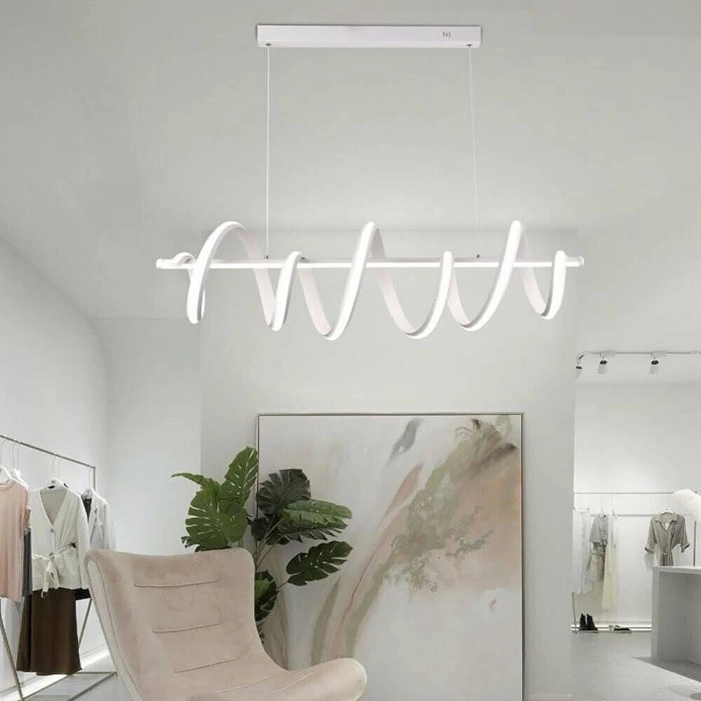 Trade Shop - Lampadario Led 60 Watt Lampada Twist Bianco Stilizzato Tecnologia Cct 3000k-6500k A68-b3c -