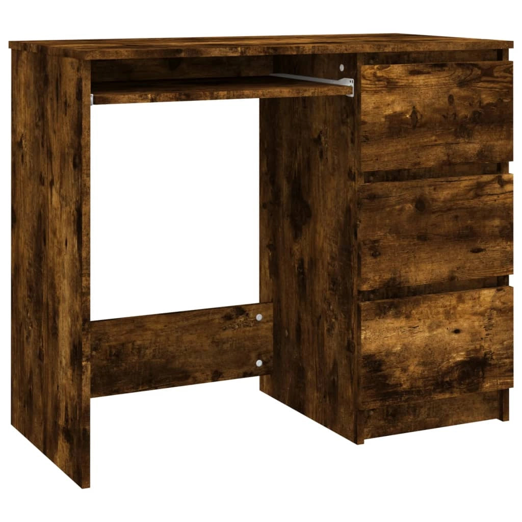 Scrivania da ufficio postazione di lavoro mobile per computer studio rovere affumicato 90 x 45 x 76 cm legno ingegnerizzato marrone 02_0023593