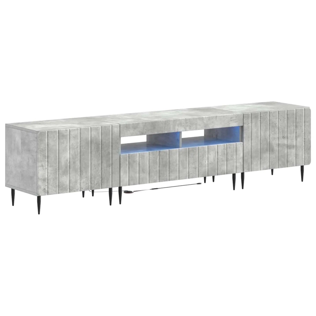 Mobile TV LED a 5 pezzi Grigio Cemento Legno ingegnerizzato 3416518