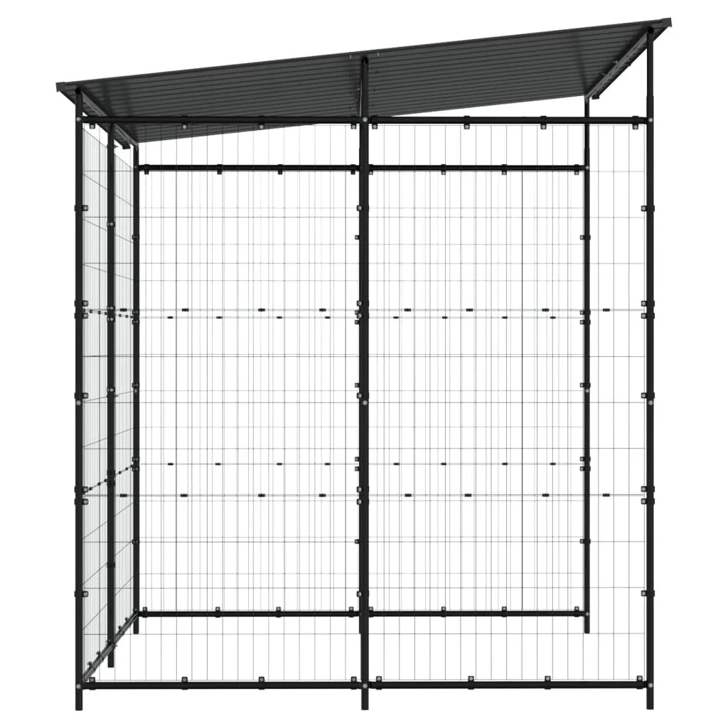 Pensilina per biciclette 190 x 190 x 222 cm acciaio nero 02_0004579