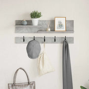 vidaXL Appendiabiti a muro Grigio cemento 90 x 15 x 36 cm