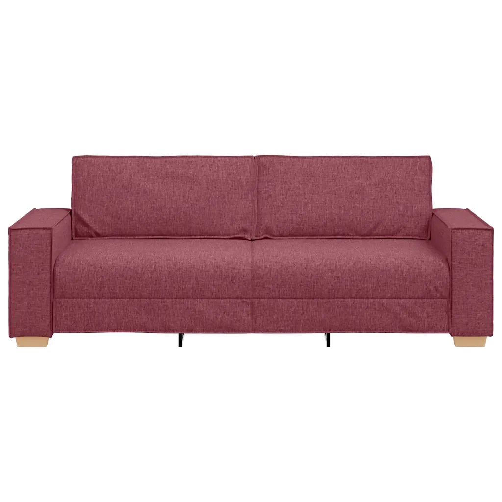Divano a 3 posti rosso vino 180 cm in tessuto 4104993