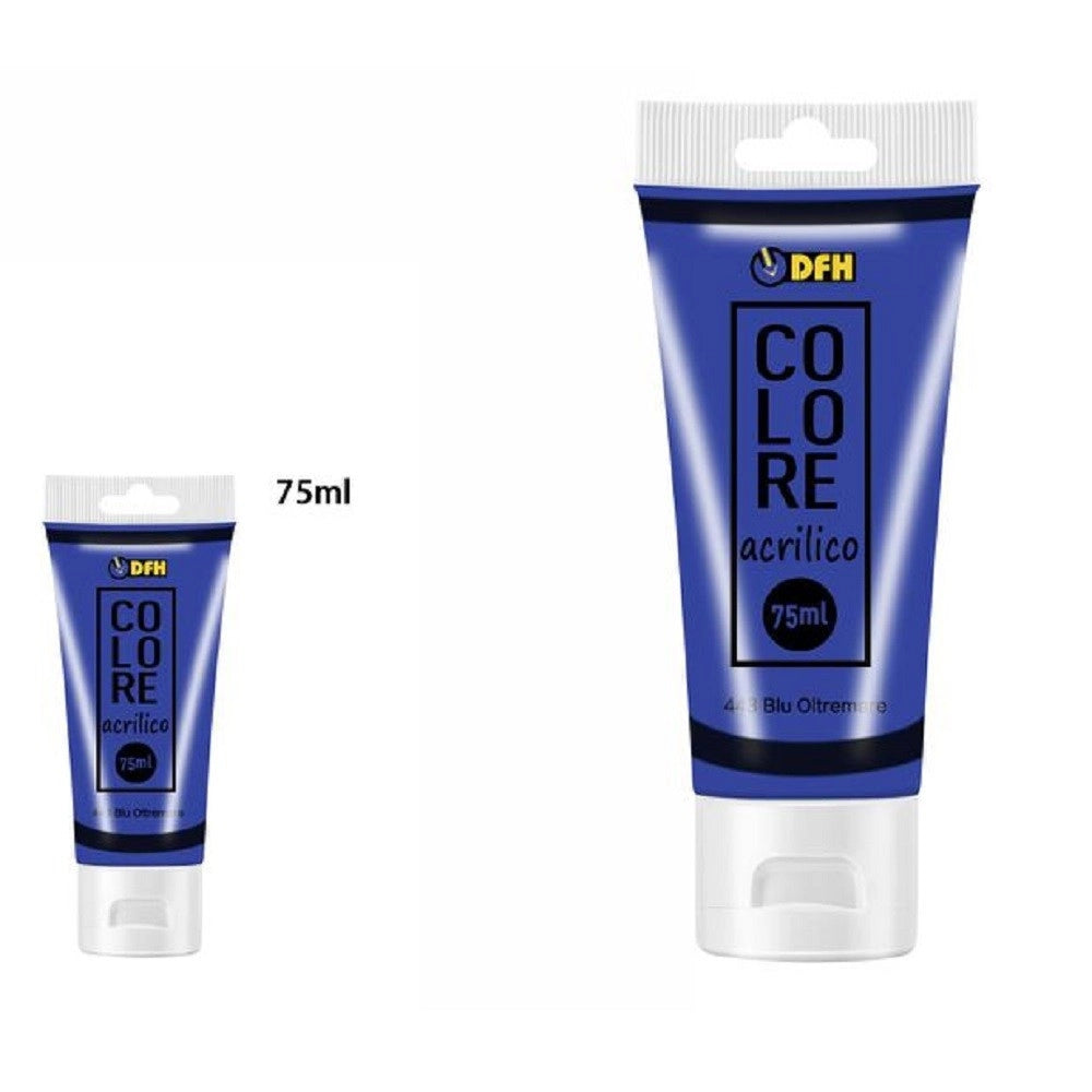 Trade Shop - Set 6pz Pittura Acrilica Vernice Confezione Colore Blu Oltremare Tubo 75ml 07493 -